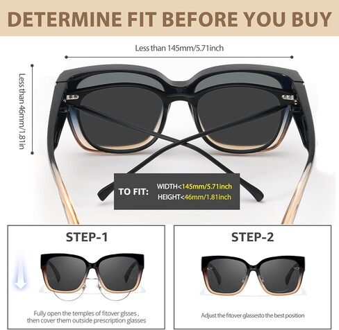 FIMILU Polarized Sunglasses Fit Over Glasses for Women, Oversized Square Sunglasses for Driving & Outdoor UV400 Protection in Saudi Arabia