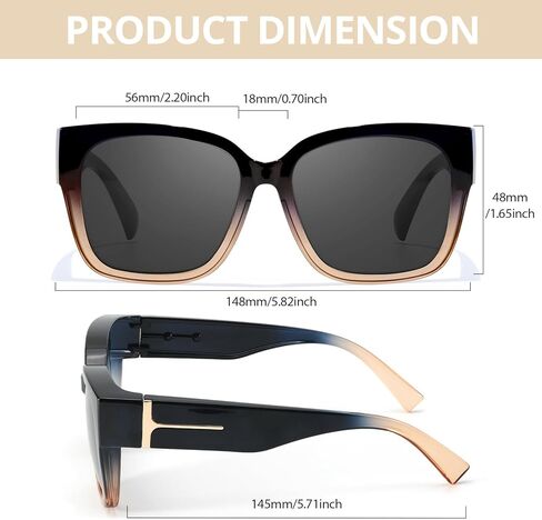 FIMILU Polarized Sunglasses Fit Over Glasses for Women, Oversized Square Sunglasses for Driving & Outdoor UV400 Protection in Saudi Arabia