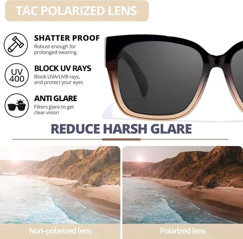 FIMILU Polarized Sunglasses Fit Over Glasses for Women, Oversized Square Sunglasses for Driving & Outdoor UV400 Protection in Saudi Arabia