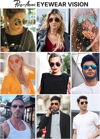 Pro Acme Classic Aviator Sunglasses for Women & Men Glass Lens Metal Frame UV400 Driver Sunglasses in Saudi Arabia