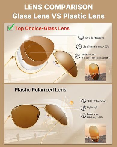 Pro Acme Classic Aviator Sunglasses for Women & Men Glass Lens Metal Frame UV400 Driver Sunglasses in Saudi Arabia