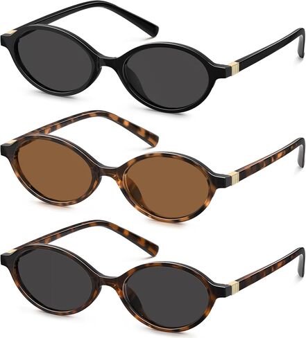 Retro Oval Sunglasses for Women 90s Vintage Y2K Trendy Narrow Shades, UV Protection Designer Sun Glasses in Saudi Arabia