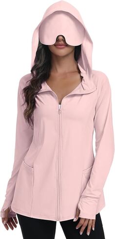 SeSe Code Travel Hoodie With Eye Mask Zip Up Sun Protection Lightweight Jacket With Pockets Airplane Outdoor Sleep in Saudi Arabia