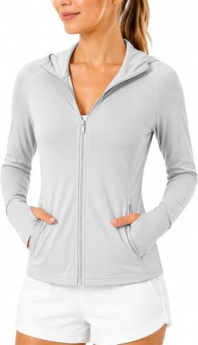 FARVALUE Women’s UPF 50+ Sun Protection Lightweight Quick Dry Long Sleeve Hoodie Jacket UV Pocket Outdoor Breathable Full Zip in Saudi Arabia