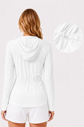 FARVALUE Women’s UPF 50+ Sun Protection Lightweight Quick Dry Long Sleeve Hoodie Jacket UV Pocket Outdoor Breathable Full Zip in Saudi Arabia