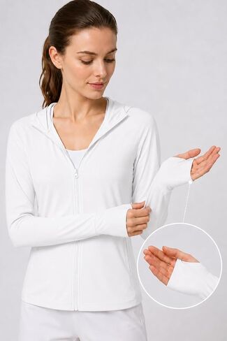 FARVALUE Women’s UPF 50+ Sun Protection Lightweight Quick Dry Long Sleeve Hoodie Jacket UV Pocket Outdoor Breathable Full Zip in Saudi Arabia
