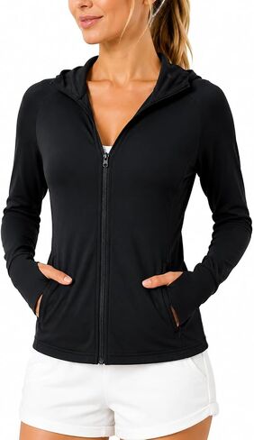 FARVALUE Women’s UPF 50+ Sun Protection Lightweight Quick Dry Long Sleeve Hoodie Jacket UV Pocket Outdoor Breathable Full Zip in Saudi Arabia