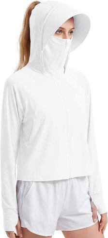 Women's UPF 50+ Sun Protection Athletic Hoodie Jacket Lightweight Cooling Full Zip Long Sleeve Jackets for Outdoor in Saudi Arabia