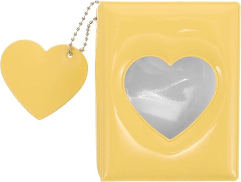 ألبوم صور Ipetboom Heart Hollow Mirror مقاس 3 بوصات لصور الكاميرا الفورية وحامل بطاقات الصور الصفراء مع فتحة واحدة لمحبي وجامعي Kpop in Kuwait