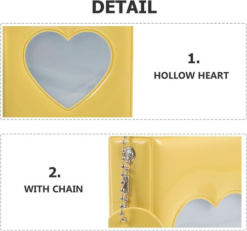 ألبوم صور Ipetboom Heart Hollow Mirror مقاس 3 بوصات لصور الكاميرا الفورية وحامل بطاقات الصور الصفراء مع فتحة واحدة لمحبي وجامعي Kpop in Kuwait