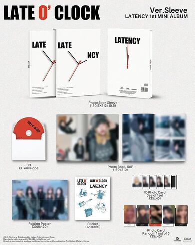 ألبوم LATENCY LATE O' CLOCK الأول المصغر [إصدار الكم] كتاب صور + قرص مضغوط + بطاقة صور + مجموعة بطاقات هوية + ملصق قابل للطي (قل الحب) in Kuwait