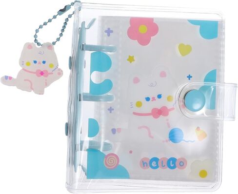 Photocard Binder Three-ring Loose-leaf Album Pvc Photo Holder with Bow Tie Cat Design, Portable Custom Handmade Picture Storage Book for Scrapbooking in Saudi Arabia