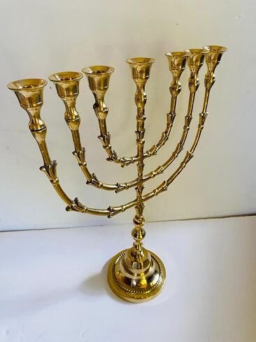 Solid Brass Menorah14, 7548,Ancient Design, Candles Holder from Israel, in Saudi Arabia