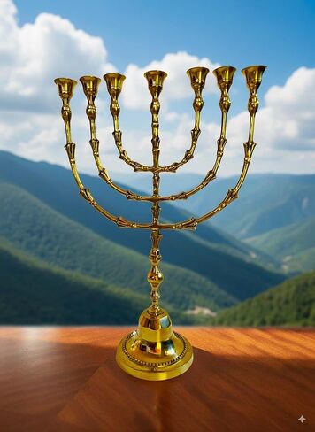 Solid Brass Menorah14, 7548,Ancient Design, Candles Holder from Israel, in Saudi Arabia