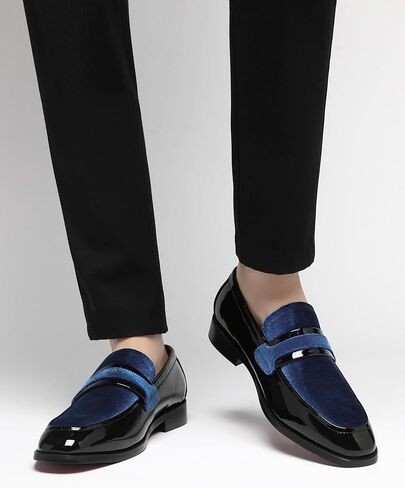 Men's Tuxedo Patent Leather Loafers Dress Wedding Shoes in Saudi Arabia