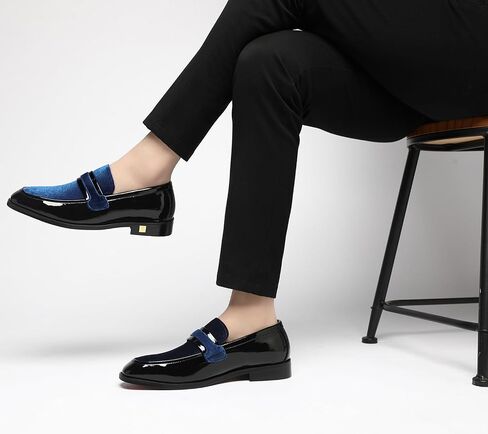 Men's Tuxedo Patent Leather Loafers Dress Wedding Shoes in Saudi Arabia