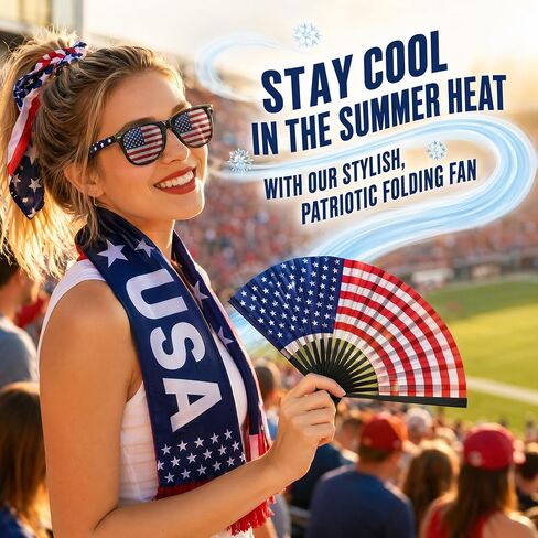 USA Soccer Fan Kit - 10 Piece Patriotic Cheer Bundle with American Flag, Cape, Wig, Scarf, Sunglasses & Accessories - All-in-One Outfit for 2026 Soccer & 4th of july in Saudi Arabia