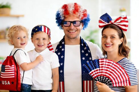 USA Soccer Fan Kit - 10 Piece Patriotic Cheer Bundle with American Flag, Cape, Wig, Scarf, Sunglasses & Accessories - All-in-One Outfit for 2026 Soccer & 4th of july in Saudi Arabia