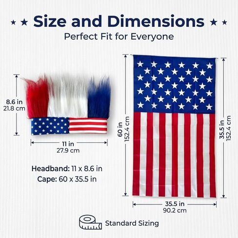 USA 4th of July Outfits Set for Men, Red White and Blue Hair/Hat & American Flag Cape Costume Clothes, Fourth of July Outfit Headband Accessories, Olympic Team USA Soccer Fans Patriotic Party Costumes in Saudi Arabia