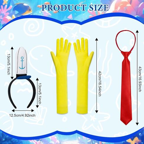 ZEKLZD 4Pcs Sailor Costume Set Include Sailor Headband,Tie,Gloves and Socks,Halloween Cartoon Party Dress Up for Women Men in Saudi Arabia