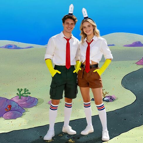 ZEKLZD 4Pcs Sailor Costume Set Include Sailor Headband,Tie,Gloves and Socks,Halloween Cartoon Party Dress Up for Women Men in Saudi Arabia