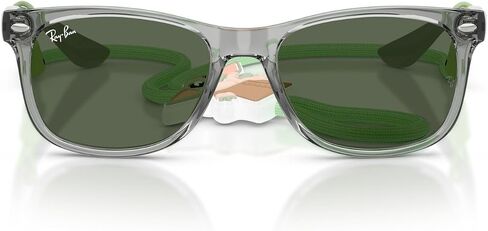 نظارات شمسية Ray-Ban x Star Wars Grogu RJ9052SF Mini New Wayfarer Low Bridge Fit Square Fit، رمادي شفاف/أخضر داكن، 50 مم in Kuwait