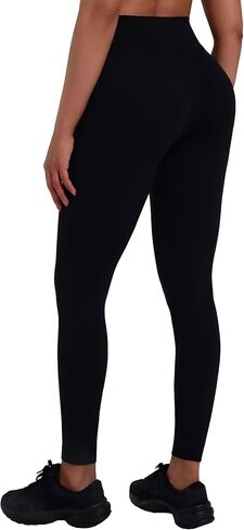 Sunzel High Waist Leggings for Women, Thong Seams Glute Sculpting Squat Proof Compression Yoga Pants for Workout Gym Running 25" Inseam Black Medium in Kuwait