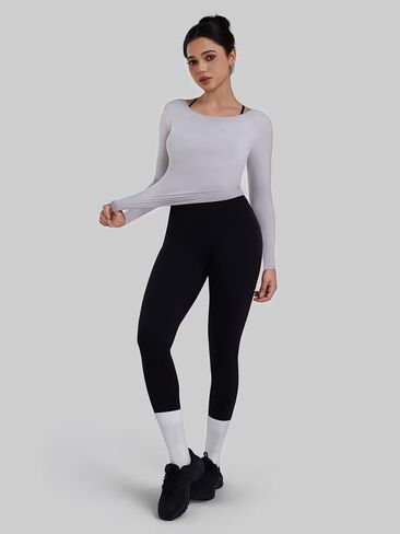 Sunzel High Waist Leggings for Women, Thong Seams Glute Sculpting Squat Proof Compression Yoga Pants for Workout Gym Running 25" Inseam Black Medium in Kuwait