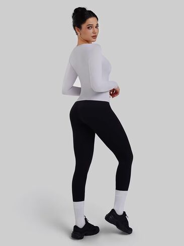 Sunzel High Waist Leggings for Women, Thong Seams Glute Sculpting Squat Proof Compression Yoga Pants for Workout Gym Running 25" Inseam Black Medium in Kuwait