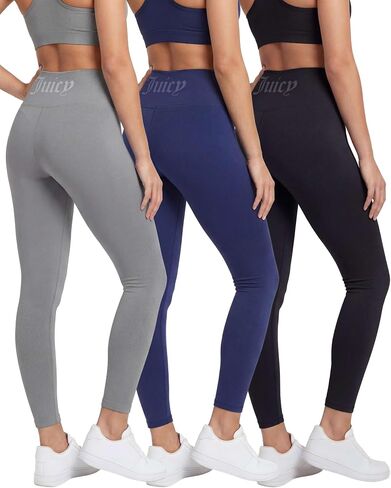 Juicy Couture Women's Leggings High Waisted Yoga Pants Tummy Control Workout Athletic Compression Running Gym Pilates in Kuwait