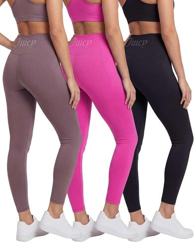 Juicy Couture Women's Leggings High Waisted Yoga Pants Tummy Control Workout Athletic Compression Running Gym Pilates in Kuwait