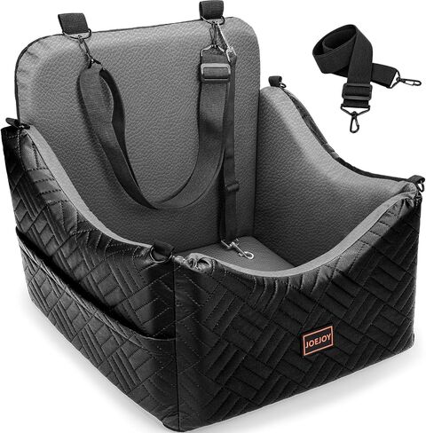 JOEJOY Dog Car Seats for Small Medium Dogs, Wipe Clean Waterproof Detachable PU Leather Cover, Thickened 2 inch Memory Foam Pet Car Seat with Safety Belt and Storage Pockets(No Cushion) in Saudi Arabia