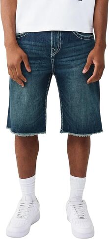 شورت Vinny Super T Flap Baggy Fray للرجال من True Religion - خياطة فائقة T، تفاصيل على شكل حدوة حصان in Saudi Arabia