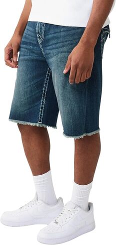 شورت Vinny Super T Flap Baggy Fray للرجال من True Religion - خياطة فائقة T، تفاصيل على شكل حدوة حصان in Saudi Arabia