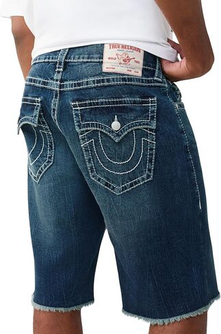 شورت Vinny Super T Flap Baggy Fray للرجال من True Religion - خياطة فائقة T، تفاصيل على شكل حدوة حصان in Saudi Arabia