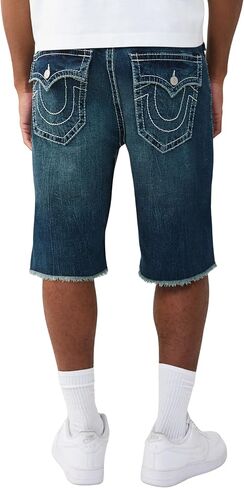 شورت Vinny Super T Flap Baggy Fray للرجال من True Religion - خياطة فائقة T، تفاصيل على شكل حدوة حصان in Saudi Arabia
