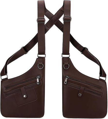 Double Underarm Shoulder Bag Tactical Armpit Holster Bag for Men Anti-Theft Strap Concealed Phone Wallet Pouch in Saudi Arabia