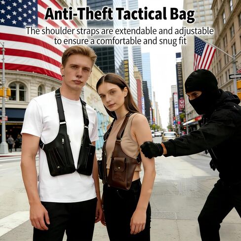 Underarm Shoulder Satchel for Men,Double Shoulder Armpit Bag,Concealed Carry Holster with Tactical shoulder Wallet | Anti-Theft Design in Saudi Arabia