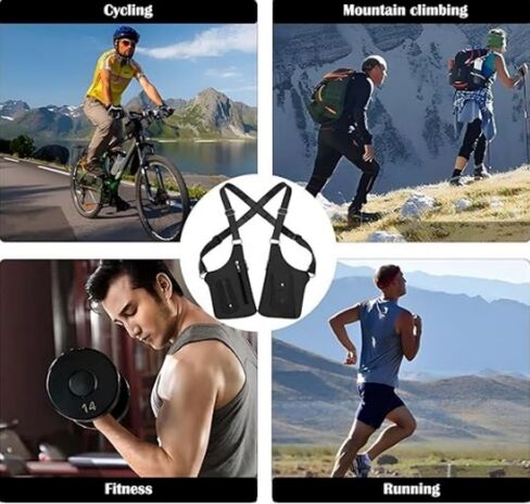 Underarm Shoulder Satchel for Men,Double Shoulder Armpit Bag,Concealed Carry Holster with Tactical shoulder Wallet | Anti-Theft Design in Saudi Arabia