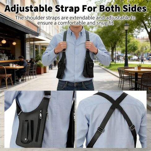 Underarm Shoulder Satchel for Men,Double Shoulder Armpit Bag,Concealed Carry Holster with Tactical shoulder Wallet | Anti-Theft Design in Saudi Arabia