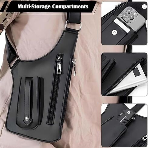 Underarm Shoulder Satchel for Men,Double Shoulder Armpit Bag,Concealed Carry Holster with Tactical shoulder Wallet | Anti-Theft Design in Saudi Arabia