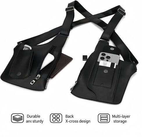 Underarm Shoulder Satchel for Men,Double Shoulder Armpit Bag,Concealed Carry Holster with Tactical shoulder Wallet | Anti-Theft Design in Saudi Arabia