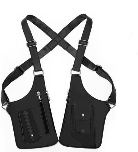 Double Shoulder Armpit Bag for Men, Black New Adjustable Underarm Shoulder Bag, Anti-Theft Underarm Wallet Pocket Holster Phone Leisure Double Shoulders Pouch,Multi-Purpose Armpit Travel Outdoors Bags in Saudi Arabia