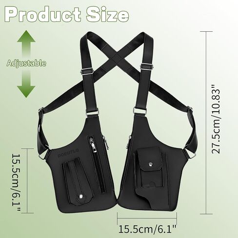 Double Shoulder Armpit Bag for Men, Black New Adjustable Underarm Shoulder Bag, Anti-Theft Underarm Wallet Pocket Holster Phone Leisure Double Shoulders Pouch,Multi-Purpose Armpit Travel Outdoors Bags in Saudi Arabia