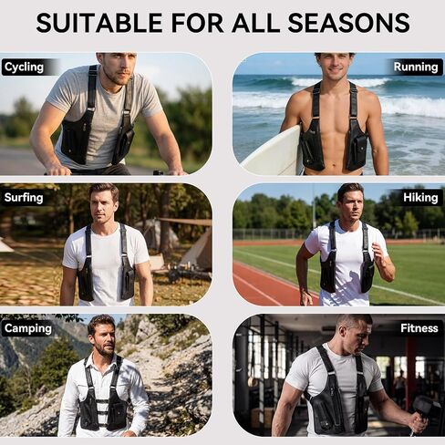 Men's Double Shoulder Armpit Bag,Anti-Theft Underarm Wallet,Fashion Leather Double Shoulder Straps Holster Wallet Adjustable Leather Multi-Purpose Armpit Tactical Bag,Travel Outdoors in Saudi Arabia