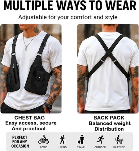 Adjustable Underarm Strap,Premium Leather Shoulder Bag for Men, Double Shoulder Bag Fashion Underarm Holster Wallet Adjustable PU Leather Waterproof Anti-Theft Harness for Men Father Gifts in Kuwait