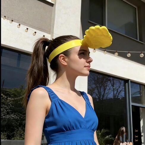 Novelty Hand-Shaped Sun Visor Hat, Funny Hand-Patterned Headband for Outdoor, Pink and Yellow, Unisex in Kuwait