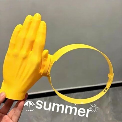 Novelty Hand-Shaped Sun Visor Hat, Funny Hand-Patterned Headband for Outdoor, Pink and Yellow, Unisex in Kuwait