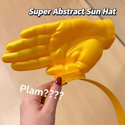 Novelty Hand-Shaped Sun Visor Hat, Funny Hand-Patterned Headband for Outdoor, Pink and Yellow, Unisex in Kuwait