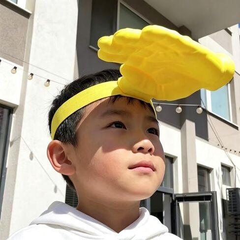 Novelty Hand-Shaped Sun Visor Hat, Funny Hand-Patterned Headband for Outdoor, Pink and Yellow, Unisex in Kuwait